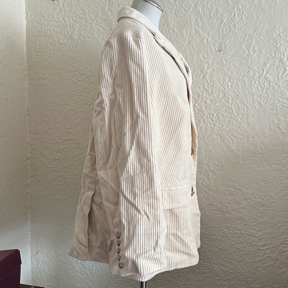 Rowing Blazers x Target Cream Corduroy Double Breasted Blazer NWT 2X DEFECT - Picture 8 of 10